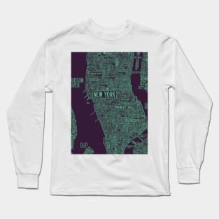 cool new york city map Long Sleeve T-Shirt